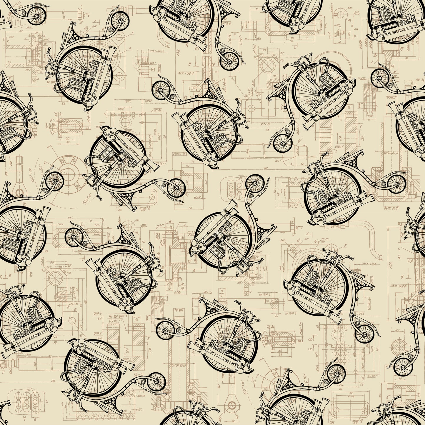 Alternative Age by Urban Essence Bicycles Parchment    2321-41 Cotton Woven Fabric