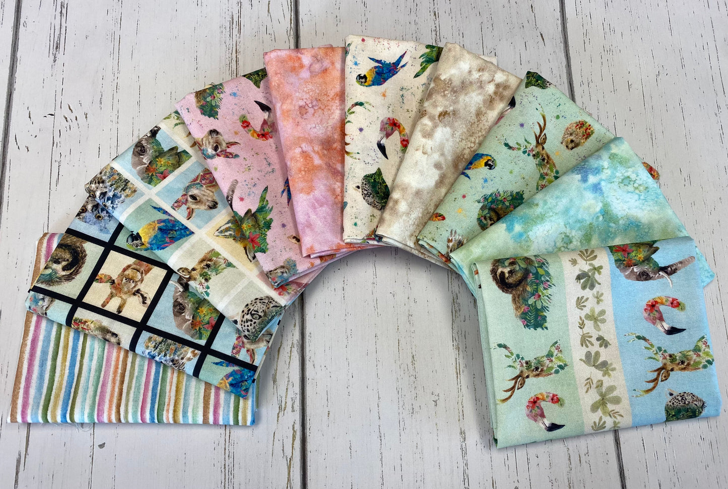 Brush with Nature by Louise Nisbet Wildlife Portraits Cream Tossed DDC10483-CREA Cotton Woven Fabric