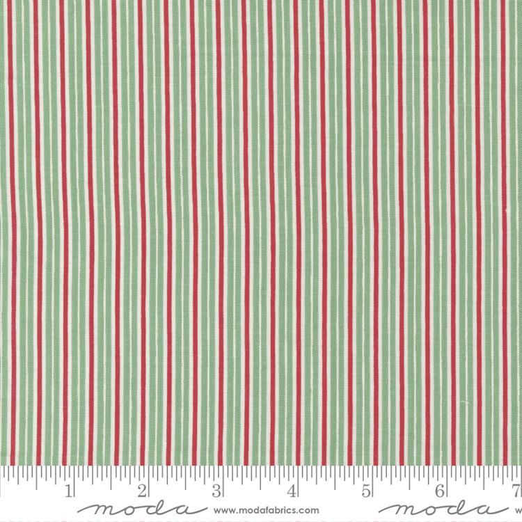 Holly Jolly by Urban Chiks Candy Cane Stripes Lt Green 31186-14 Cotton Woven Fabric