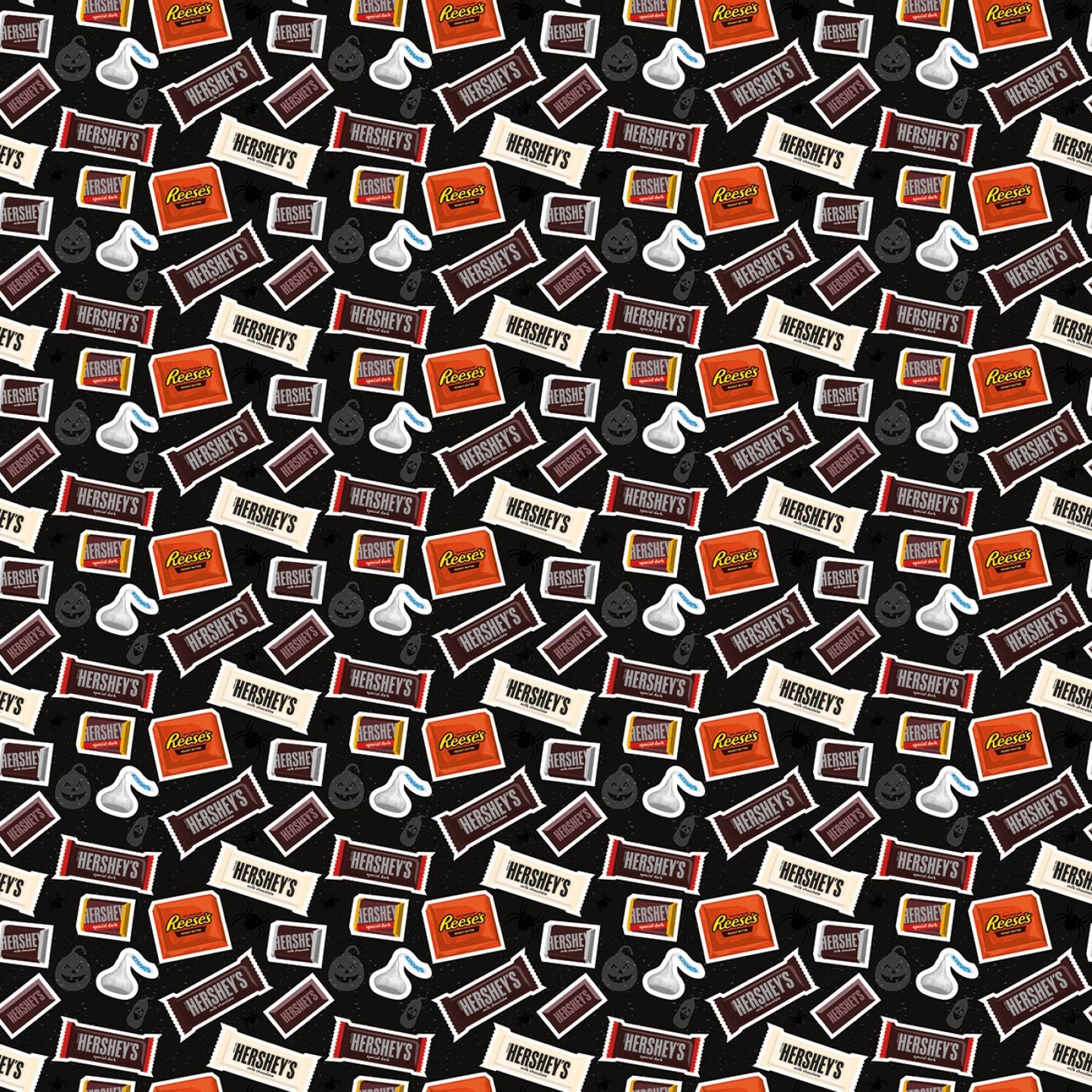 Licensed Hershey Halloween Candy Toss Black C11981R-BLACK Cotton Woven Fabric