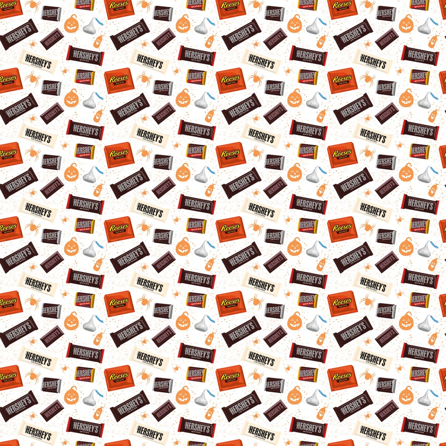 Licensed Hershey Halloween Candy Toss White C11981R-WHITE Cotton Woven Fabric