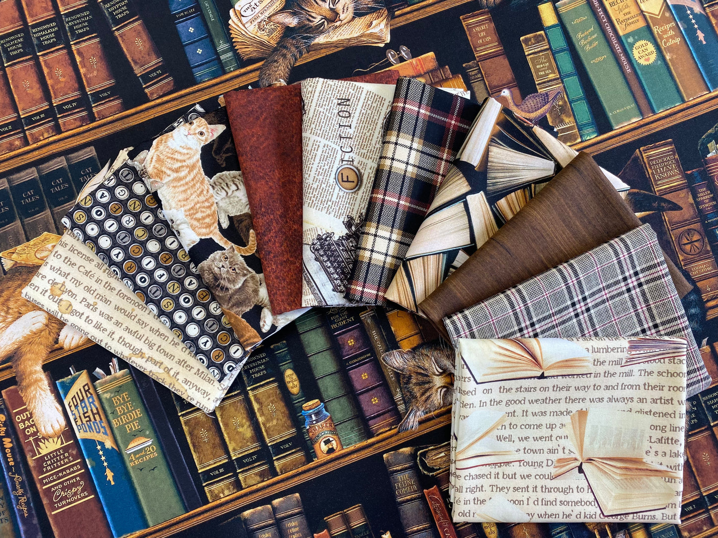 Cat Tales by Charles Wysocki & Deborah Edwards Plaid Small Beige 24533-12 Cotton Woven Fabric