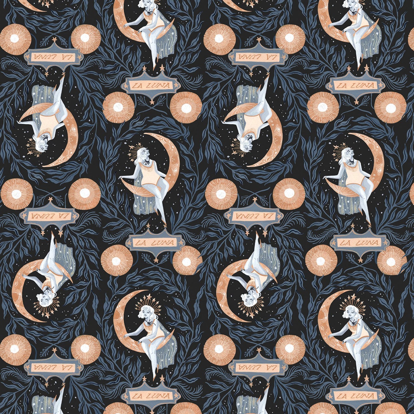 La Luna by Rae Ritchie Celestial Lady Peat ST-DRR2595PEAT Cotton Woven Fabric