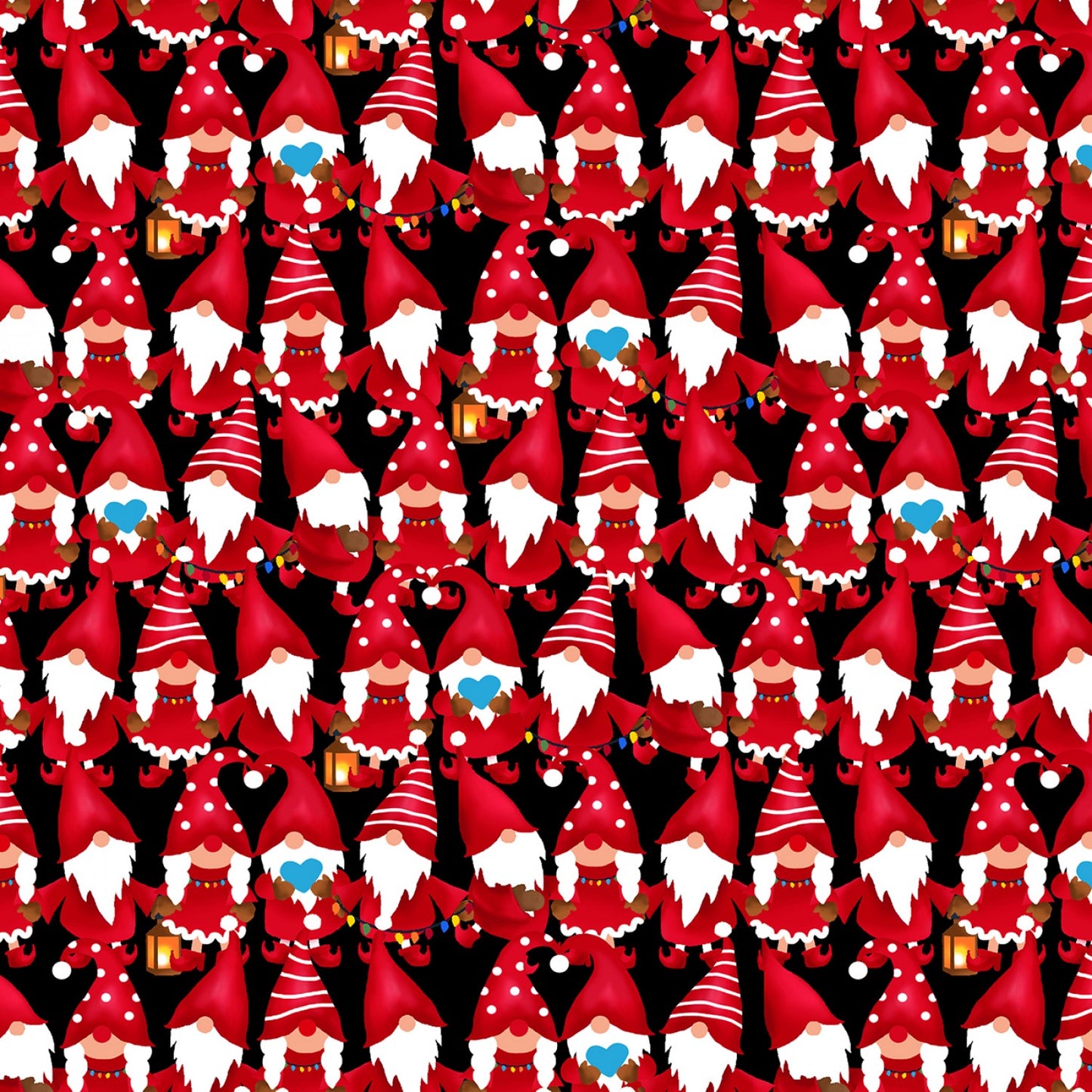Merry Gnomeville Chillin with My Gnomies Pealized Black 12576PB-12 Cotton Woven Fabric