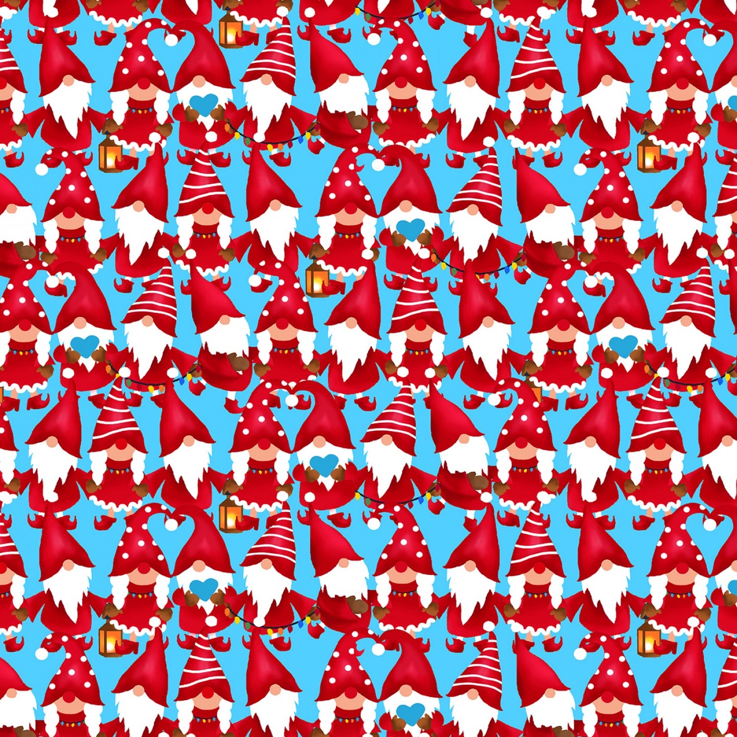 Merry Gnomeville Chillin with My Gnomies Pearlized Blue 12576PB-52 Cotton Woven Fabric