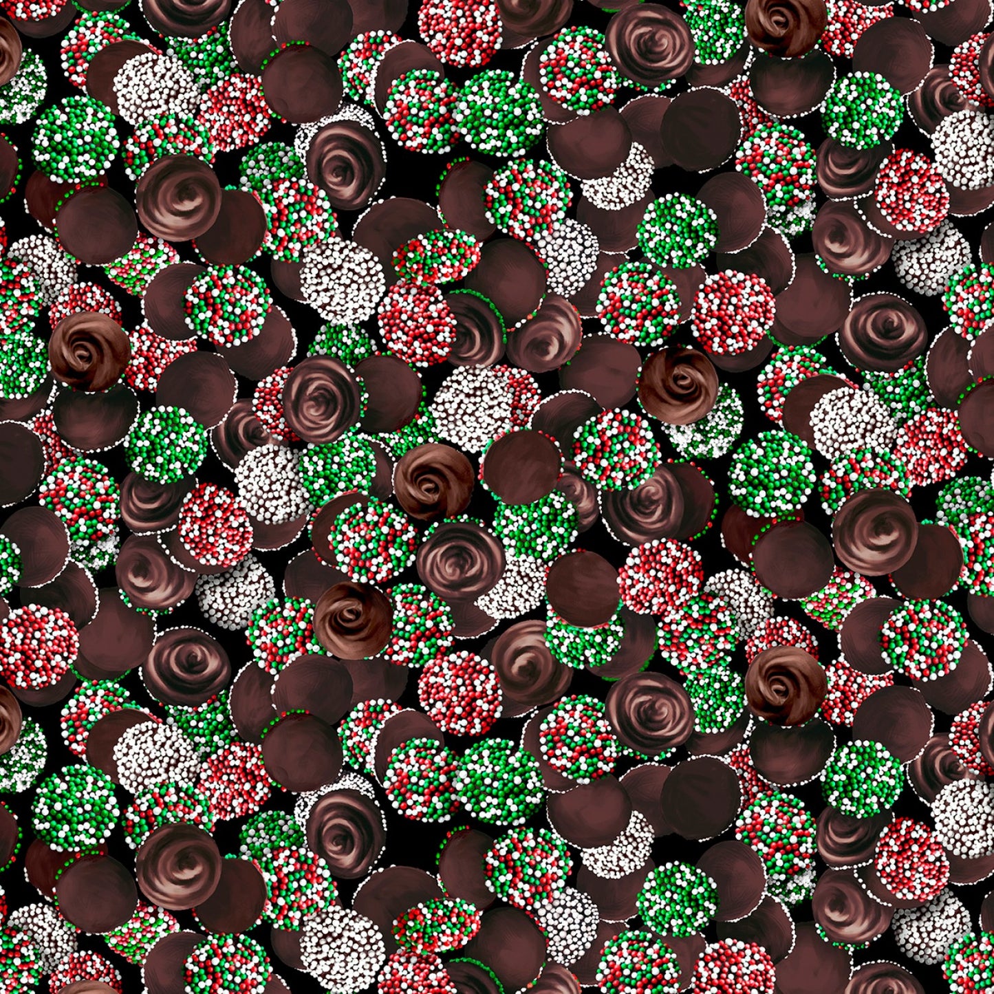 Sweet Holidays Chocolate Nonpareils Multi 12779B-99 Cotton Woven Fabric