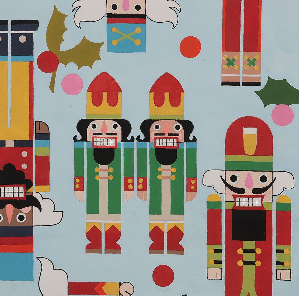 Christmas Time Nutcracker Noel Ice Blue 8899b Cotton Woven Fabric
