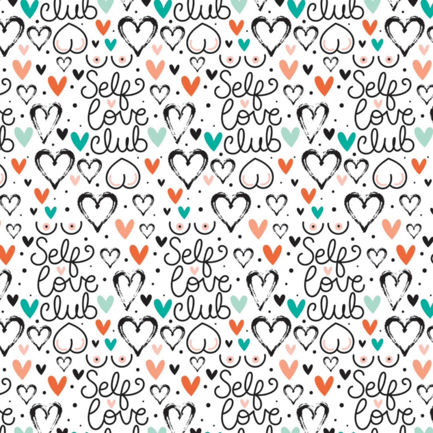 Self Love Club Club White 50210803-1 Cotton Woven Fabric