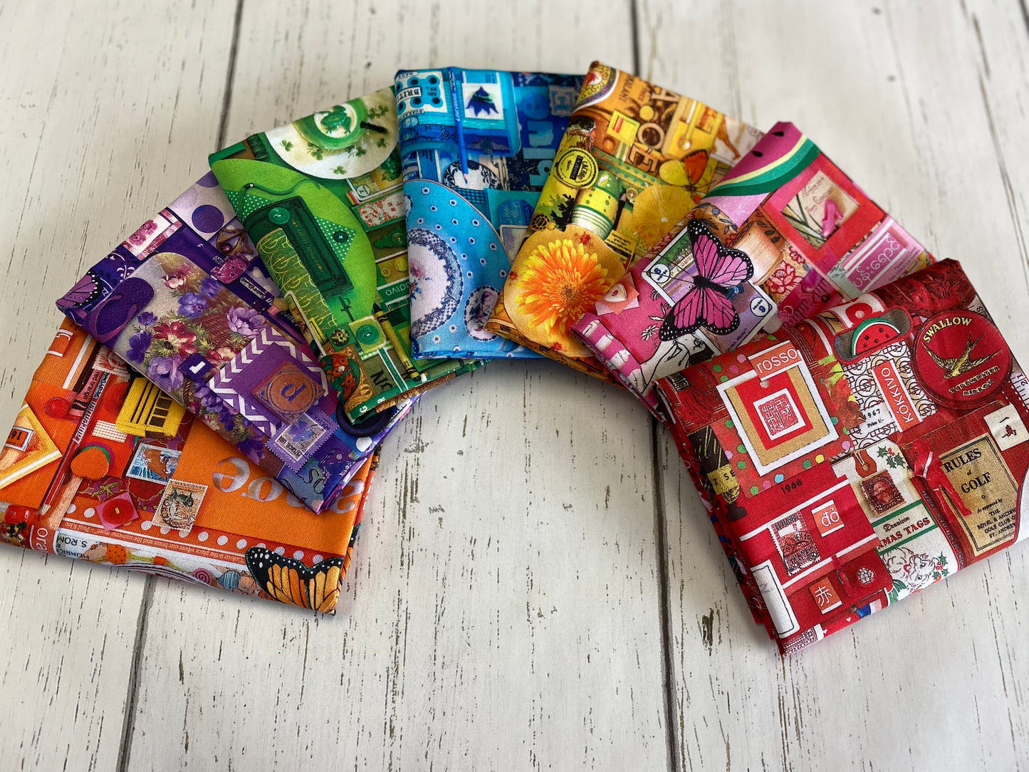 Color Collage Digitally Printed By Shelley Davies Green Collage DP22412-74 Cotton Woven Fabric