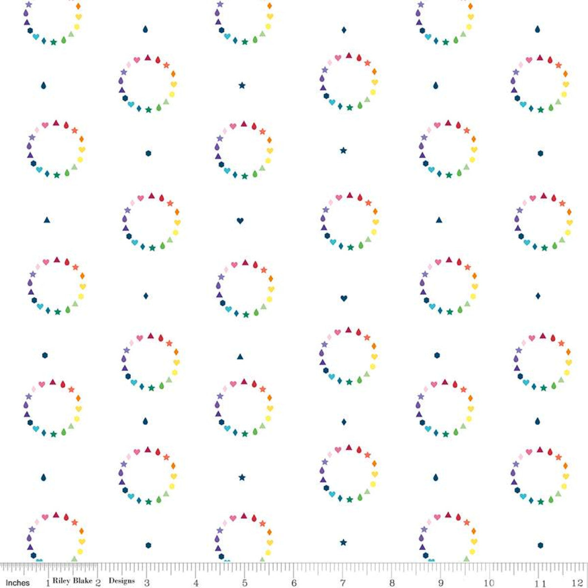 Imagine by Kristy Lea Color Wheel White C12161-WHITE Cotton Woven Fabric