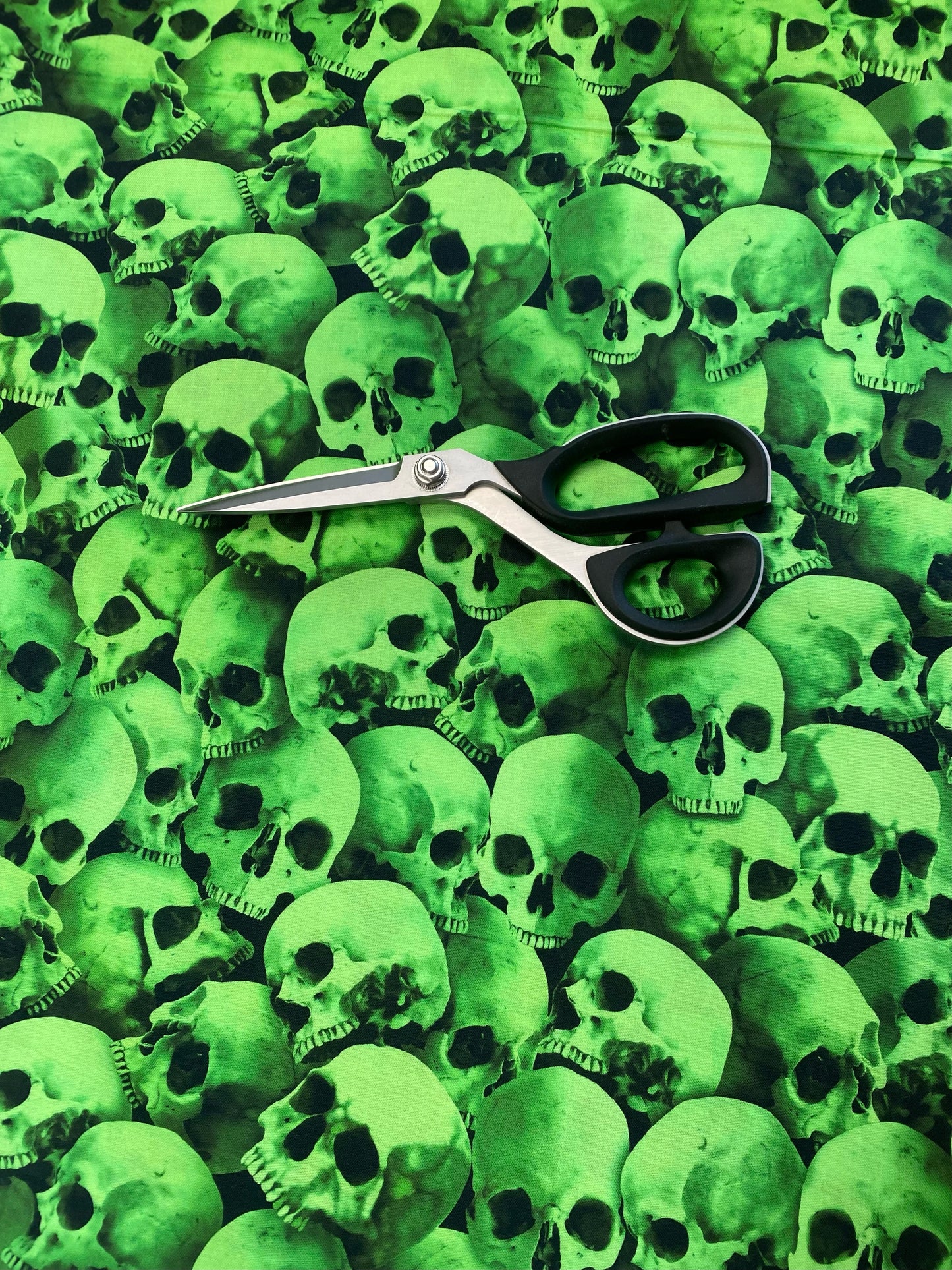 Creep It Real Glowing Skulls Black CD1454-BLACK Cotton Woven Fabric