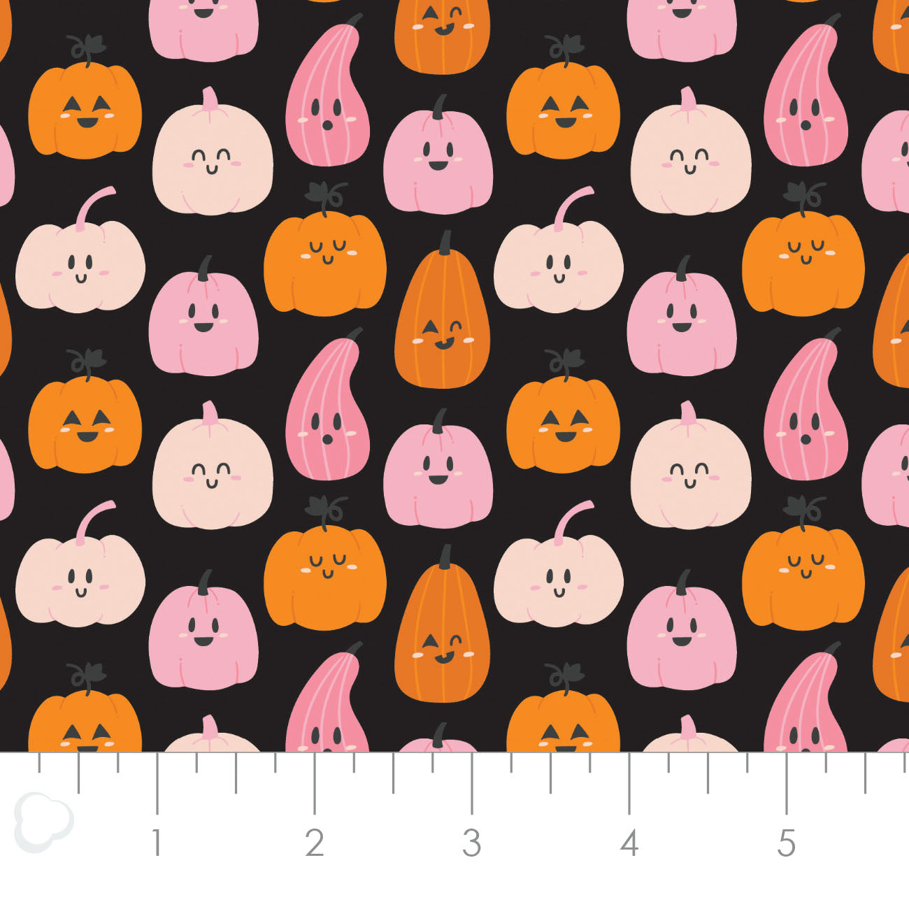 Hey Boo Cute Gourds in Black Black 21211003-01 Cotton Woven Fabric