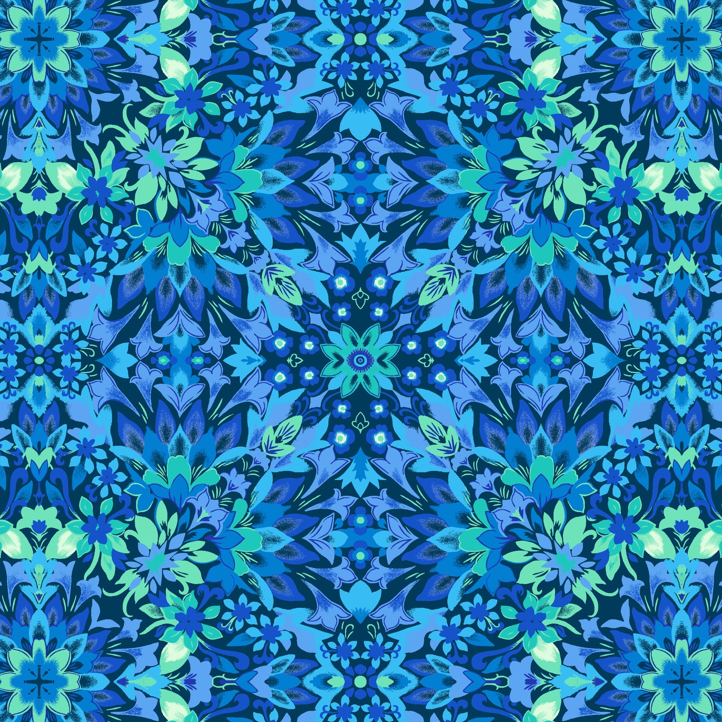 Bee All You Can Bee by Art Loft Damask Dark Blue    6942-77 Cotton Woven Fabric