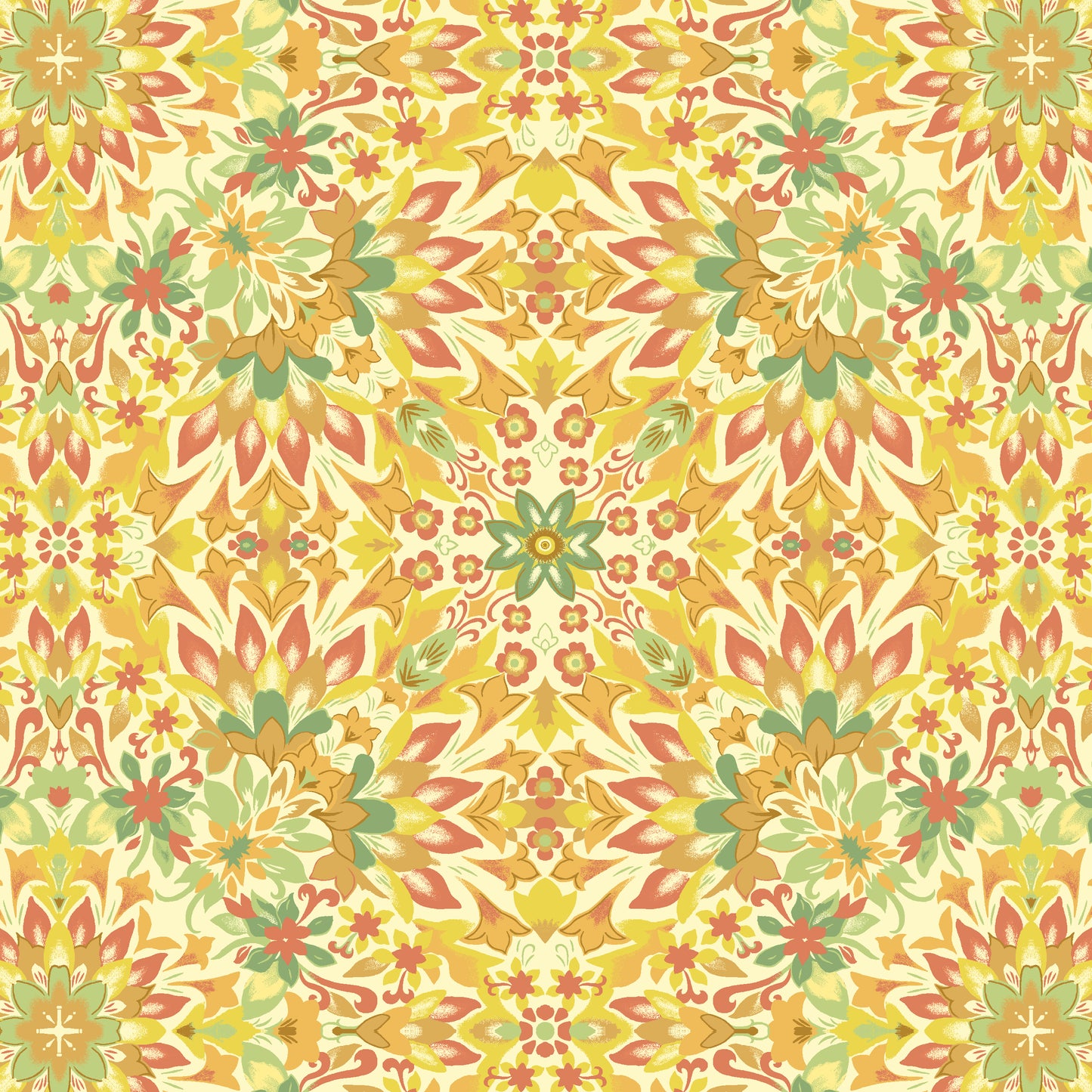 Bee All You Can Bee by Art Loft Damask Yellow    6942-33 Cotton Woven Fabric