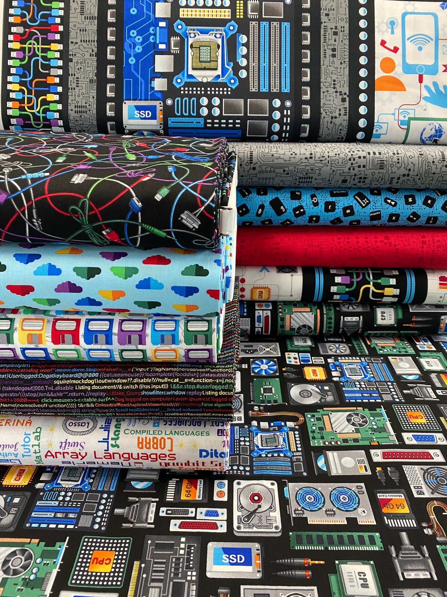 Data Point by Judy Gauthier Cloud Blue 6873-16 Cotton Woven Fabric