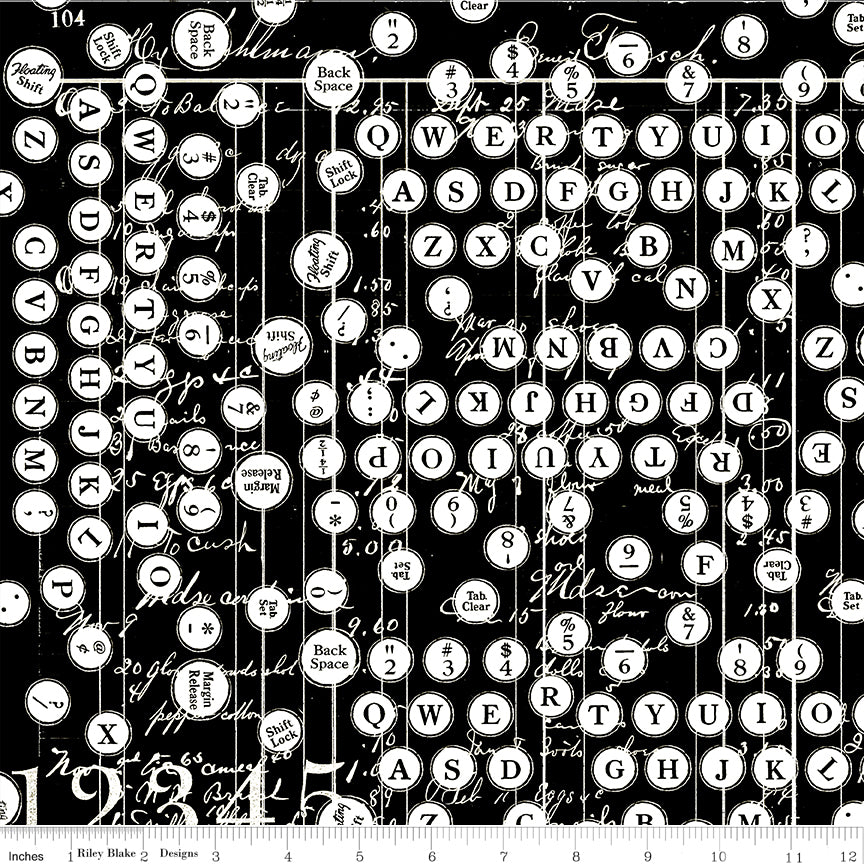 Sew Journal by J. Wecker Frisch Deconstructed Type Black C13893-BLACK Cotton Woven Fabric