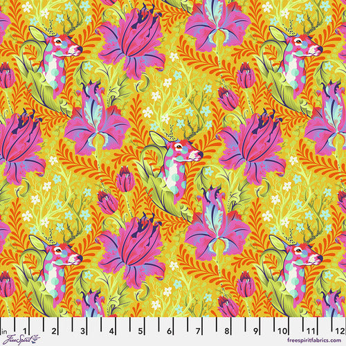 Tula Pink Tiny Beasts Dear John Glow PWTP178.GLOW Cotton Woven Fabric