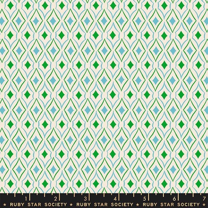 Flowerland by Melody Miller of Ruby Star Society Diamonds Turquoise    RS0070-13 Cotton Woven Fabric