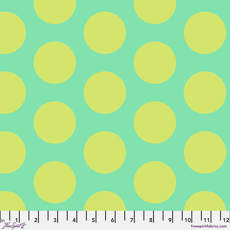 Roar! by Tula Pink Dinosaur Eggs Mint PWTP230.MINT Cotton Woven Fabric