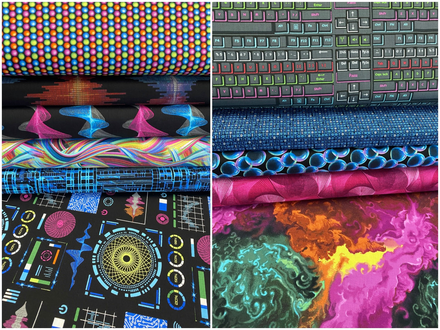 Disco-Tech Rainbow Ribbons 6927-75 Cotton Woven Fabric