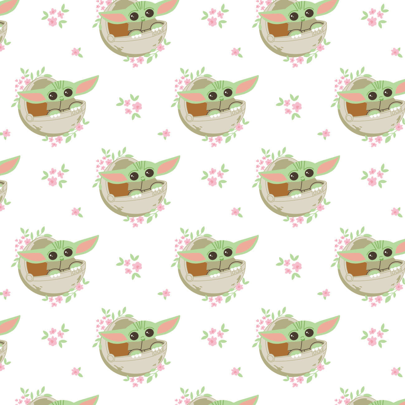 Licensed Star Wars The Mandalorian III Ditsy Floral White 73800297