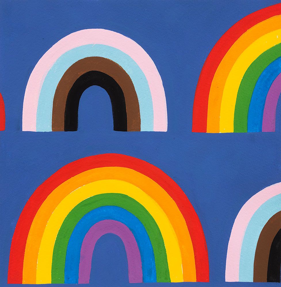 Love is Love Double Rainbow Blue 8944B Cotton Woven Fabric