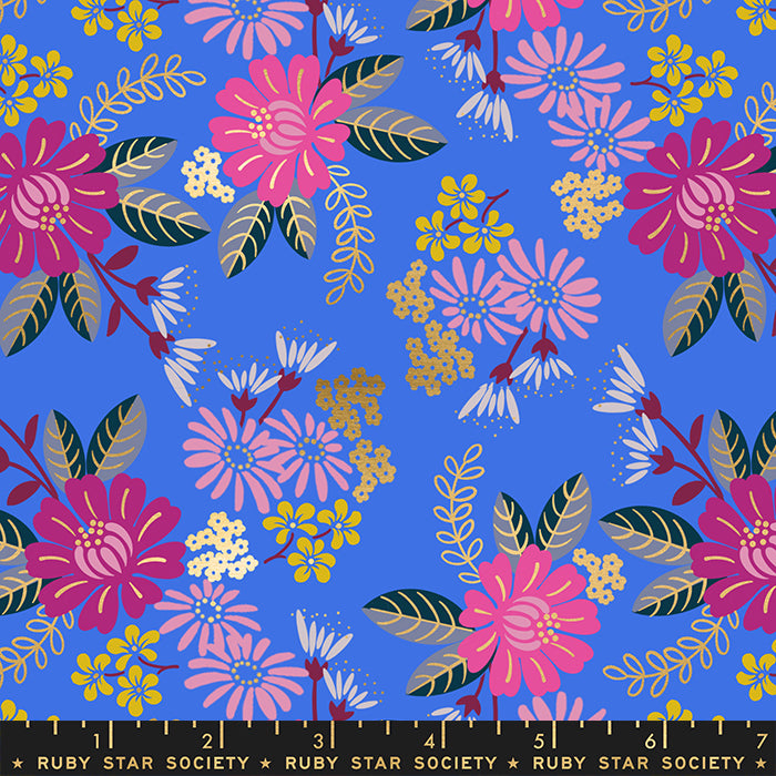 Reign by Rashida Coleman Hale of Ruby Star Society Eminence Royal Blue Metallic    RS1026-15M Cotton Woven Fabric