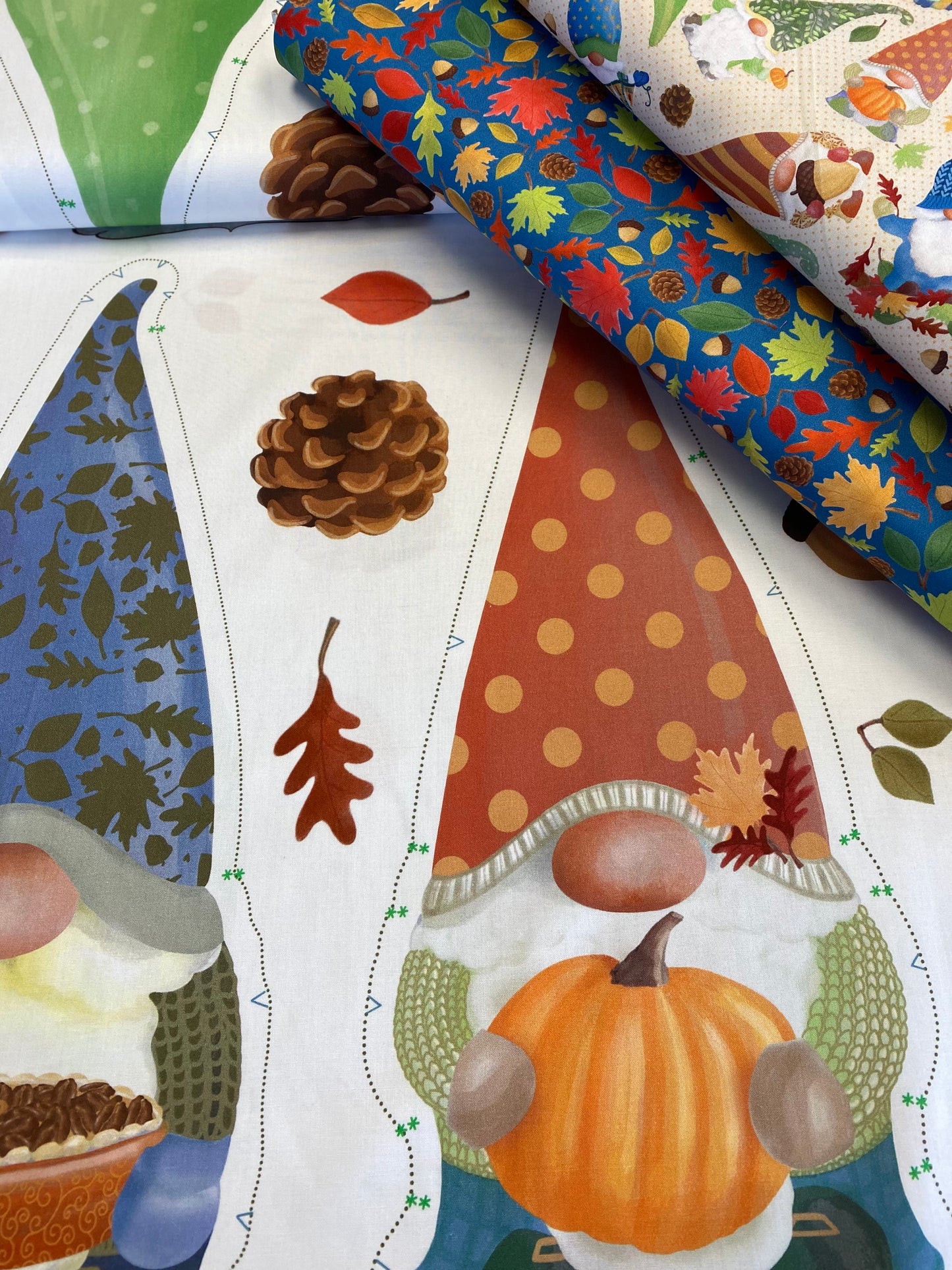 Falling for Gnomes by Andi Metz 30" Panel White 14230B-09 Cotton Woven Panel