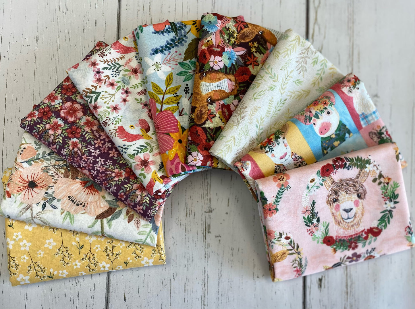 Farm Friends by Mia Chavro Floral Blue PWMC001.XBLUE Cotton Woven Fabric