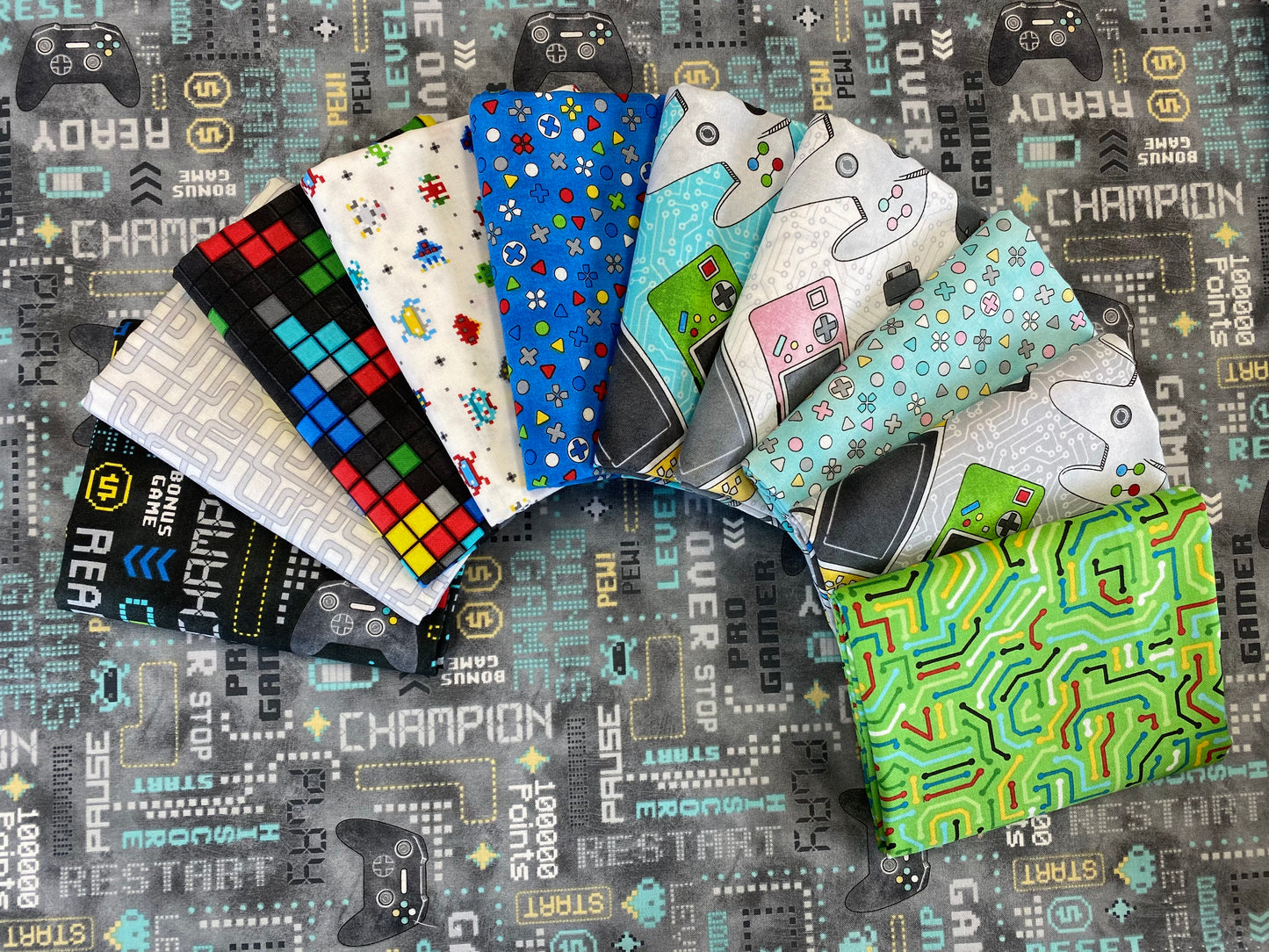 Gaming Zone Tetris Blocks Black 24573-99 Cotton Woven Fabric