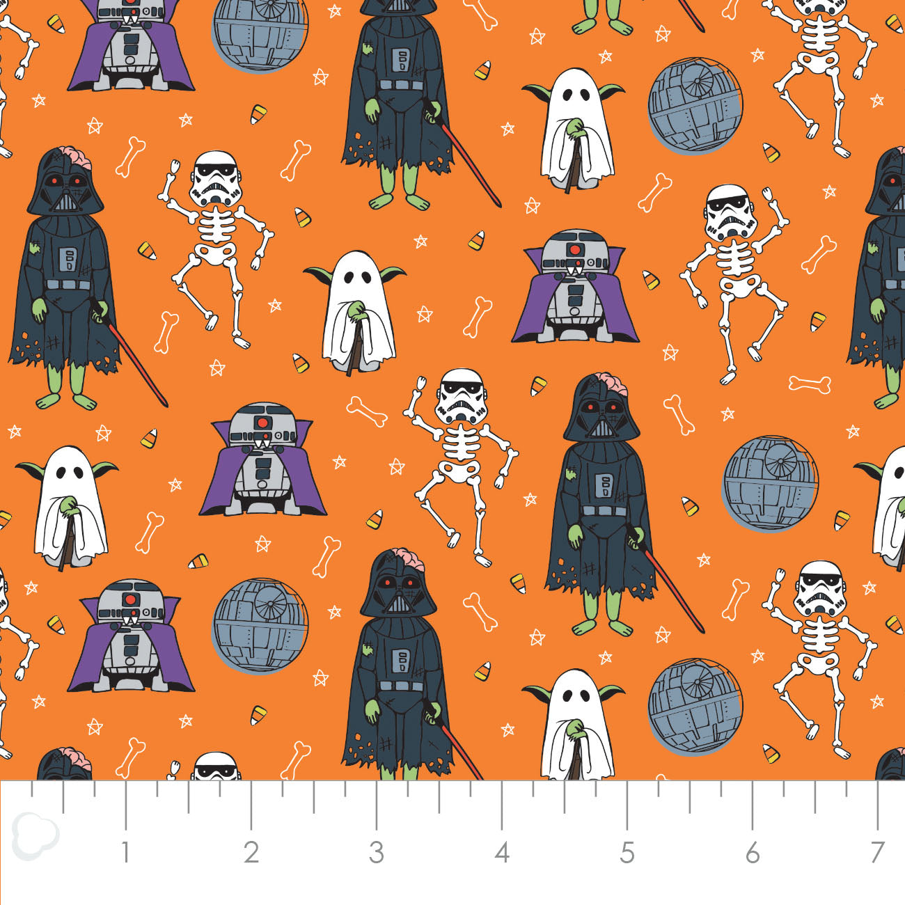 Licensed Character Halloween III Ghost Crew Orange 73010984-04 Cotton Woven Fabric