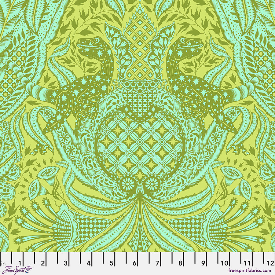 Roar! by Tula Pink Gift Rapt Lime PWTP224.LIME Cotton Woven Fabric
