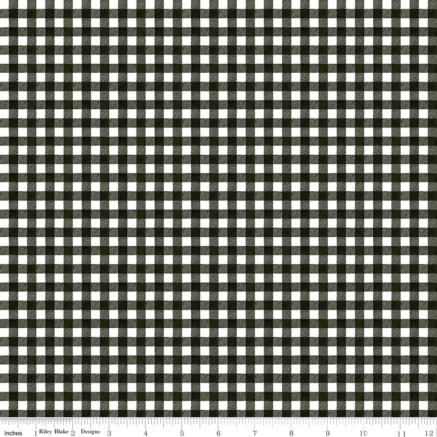 Pumpkin Patch by J. Wecker Frisch Gingham Black    C14574-BLACK Cotton Woven Fabric