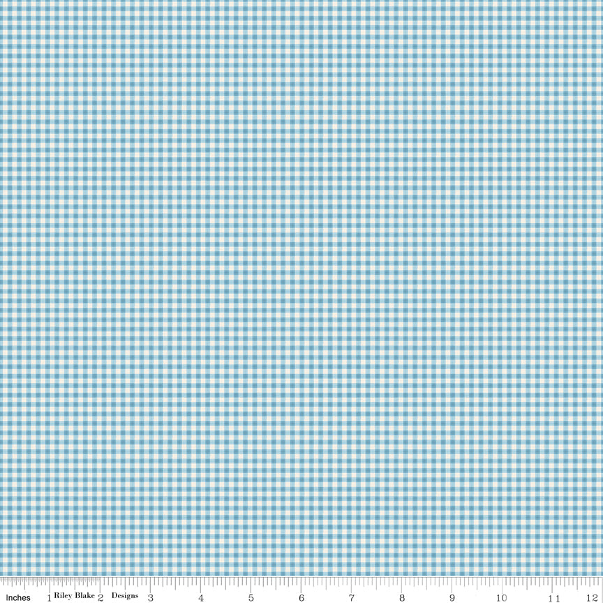 Licensed The Tale Of Peter Rabbit Gingham Blue C14704-BLUE Cotton Woven Fabric