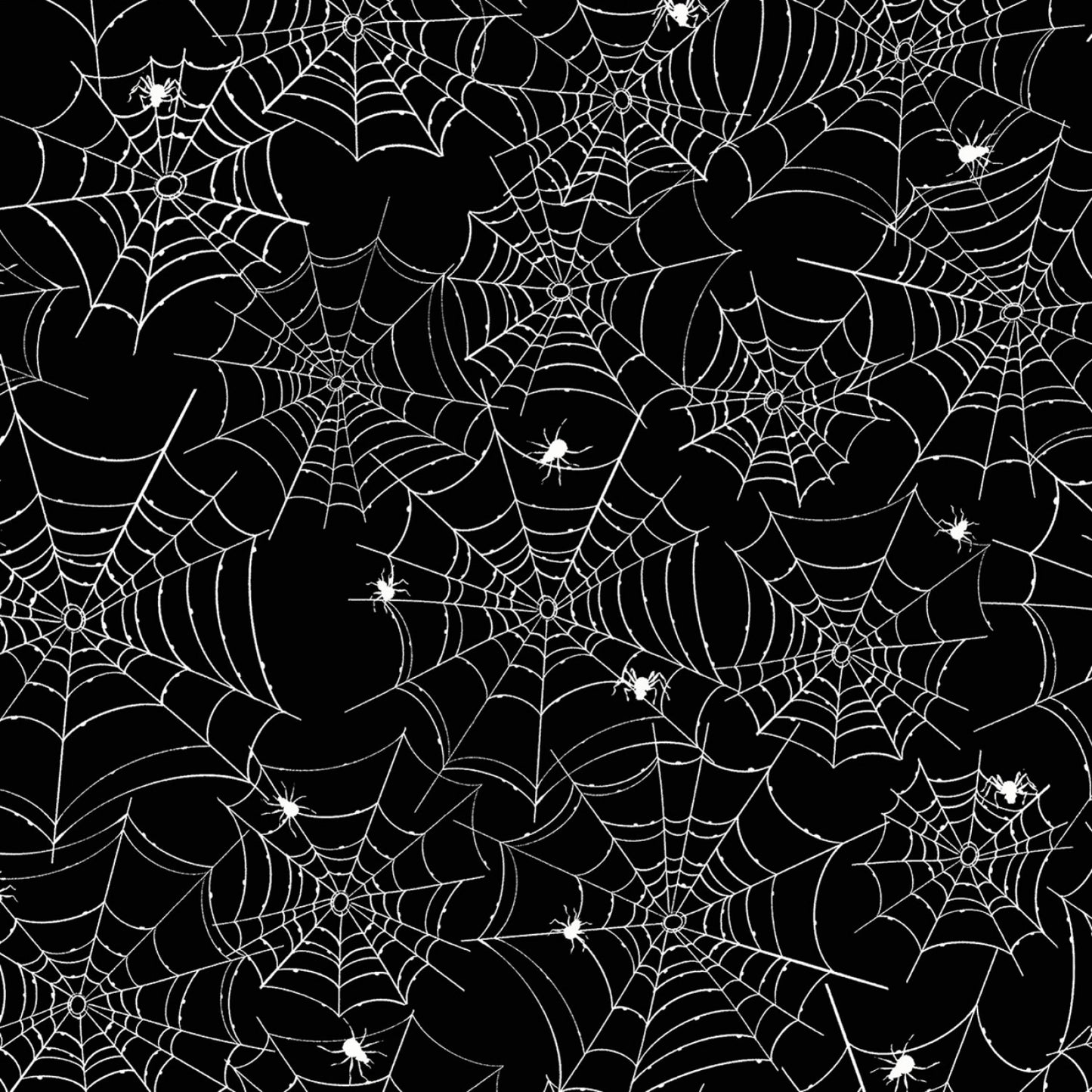 Toil & Trouble by Heatherlee Chan Collection Glow in the Dark Spiderweb Black Y4164-3 Cotton Woven Fabric