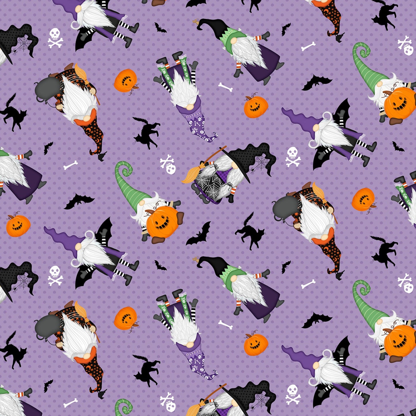Gnome-ster Mash by Jennifer Pugh Gnome Toss Purple 82651-618 Cotton Woven Fabric