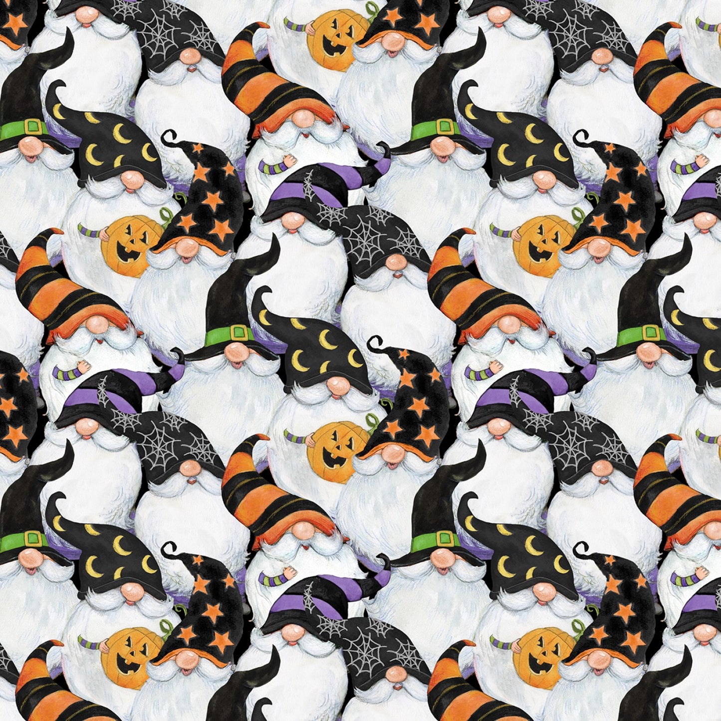 The Boo Crew by Susan Winget Gnomes Packed 39791-918 Cotton Woven Fabric