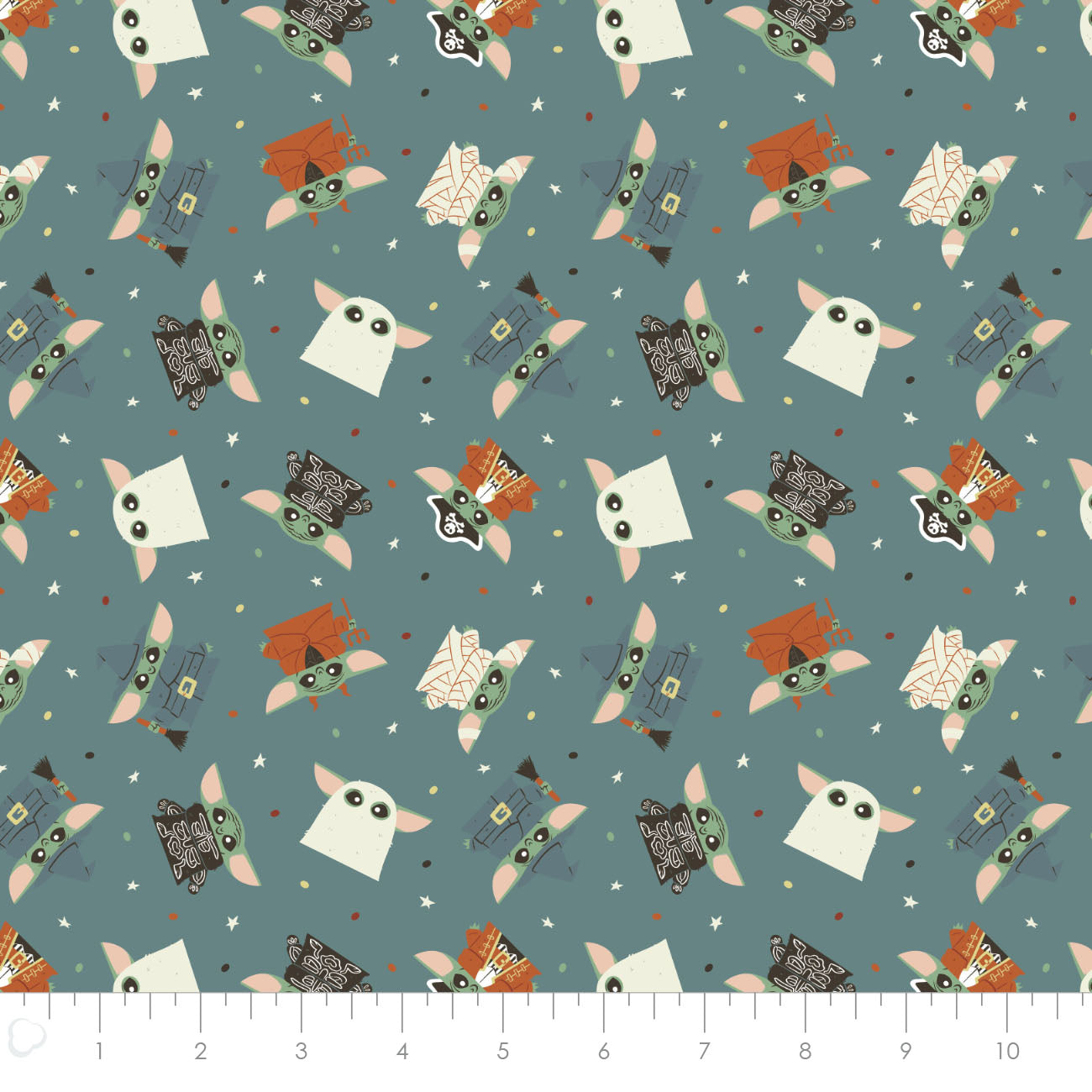 Licensed Character Halloween IV Grogu Costume Toss Teal 73800403-03 Cotton Woven Fabric
