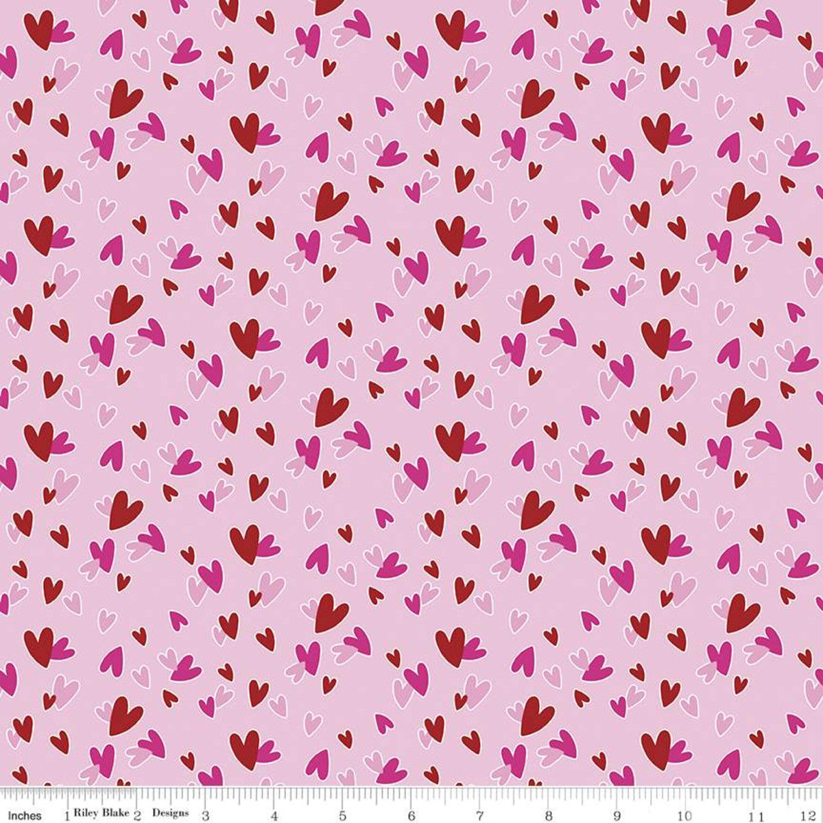 Gnomes In Love by Tara Reed Hearts Pink C11312-PINK Cotton Woven Fabric