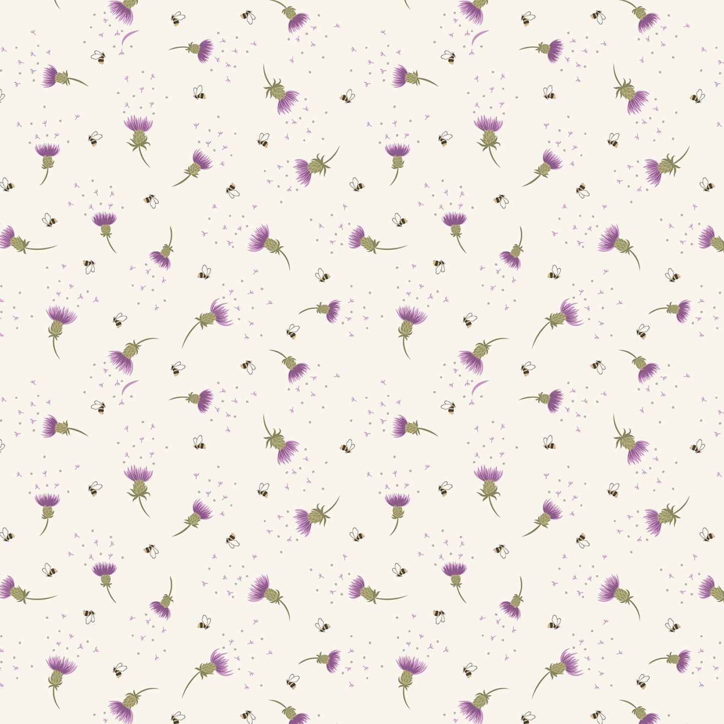 Celtic Faeries Heather and Bee Cream A734.1 Cotton Woven Fabric