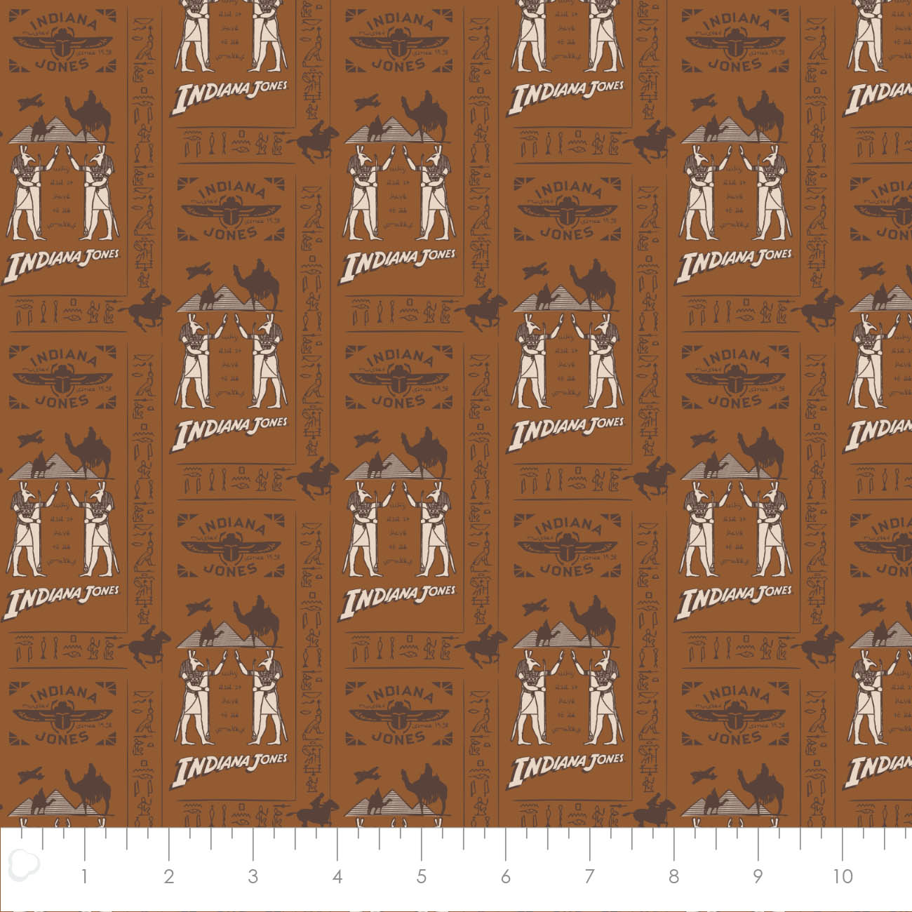 Licensed Indiana Jones Hieroglyphics Brown    74740103-02 Cotton Woven Fabric