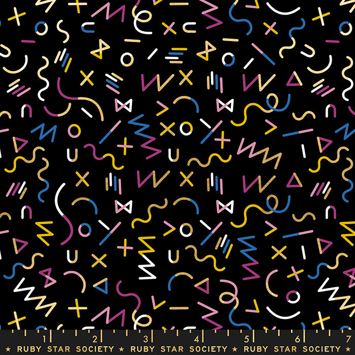 Reign by Rashida Coleman Hale of Ruby Star Society Highness Black  Metallic   RS1029-16M Cotton Woven Fabric