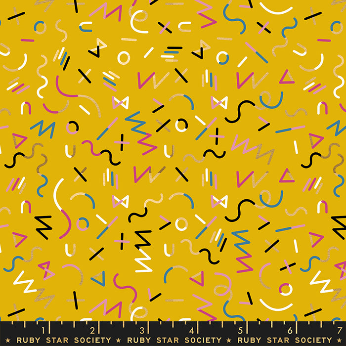 Reign by Rashida Coleman Hale of Ruby Star Society Highness Goldenrod Metallic RS1029-13M Cotton Woven Fabric