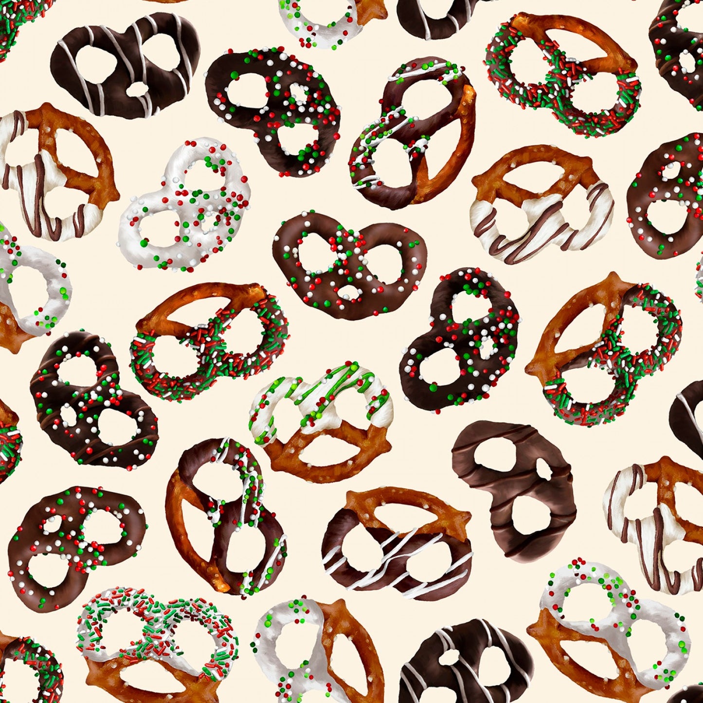 Sweet Holidays Holiday Pretzel Twists Multi 12787B-99 Cotton Woven Fabric