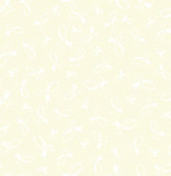 Ribbons of Hope Awareness Ribbon on Cream Cotton Woven Fabric