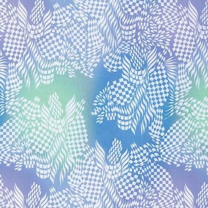 Fast Friends by Juliana Horner Little Friends Robin's Egg Blue Green Checkered Flags Cotton Woven Fabric