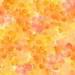 Sun Kissed Floral Dark Yellow Clusters Cotton Woven Fabric