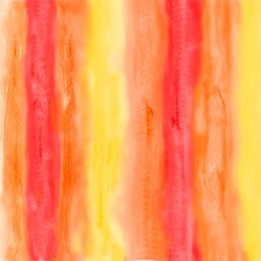 Sun Kissed Floral Orange Watercolor Stripe Cotton Woven Fabric