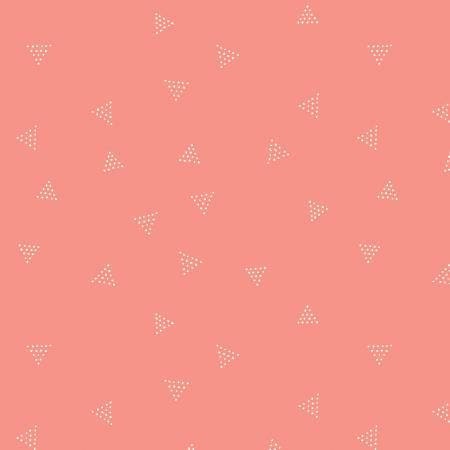 Sunset Dotted Triangles Coral Cotton Lycra Jersey Knit