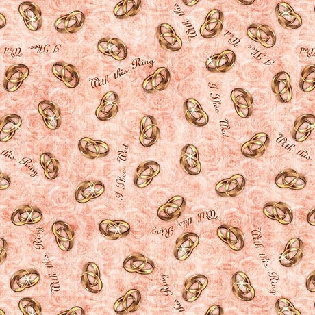 I Do by Dan Morris Wedding Rings Peach 25796C Cotton Woven Fabric
